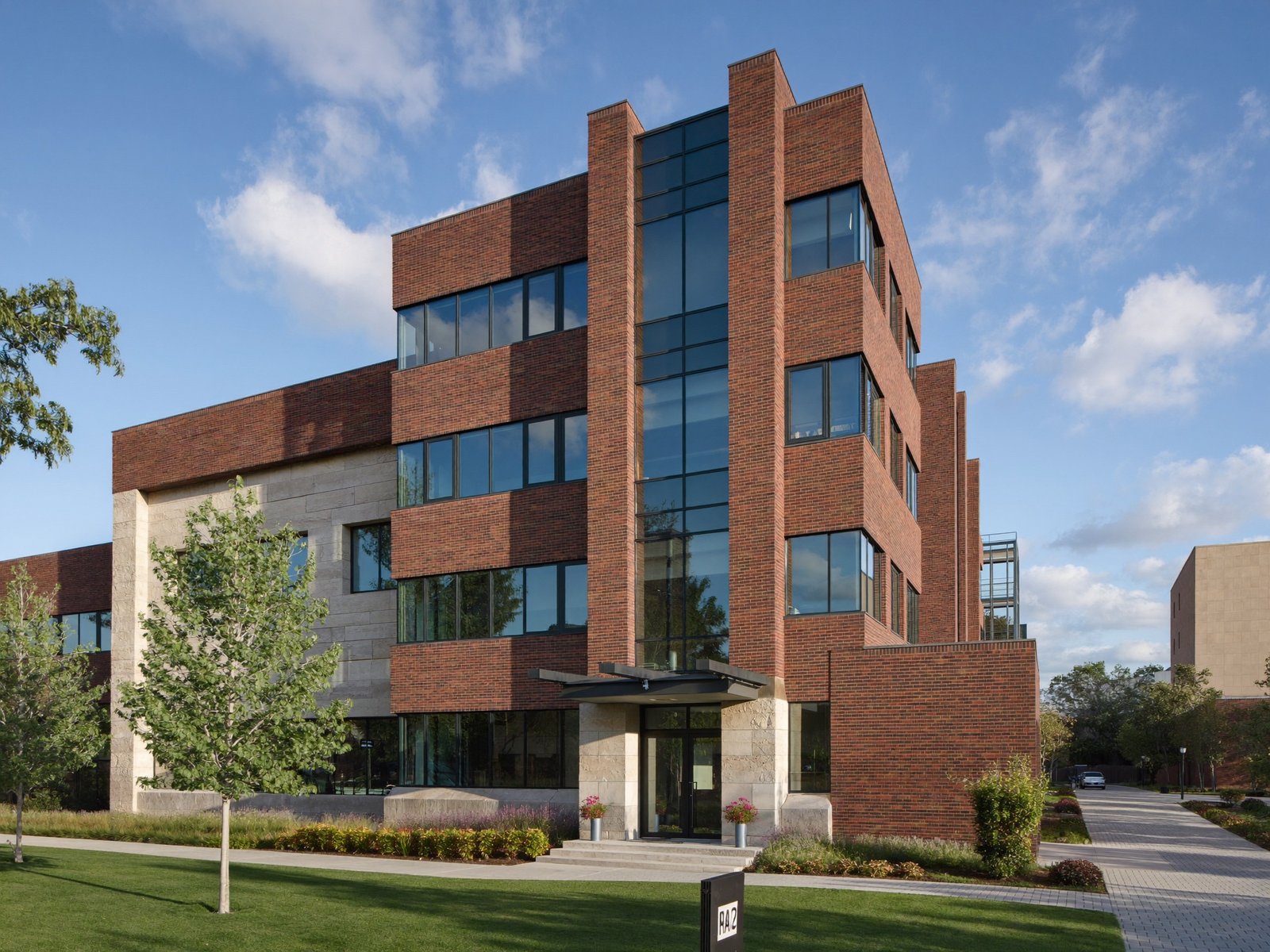 Three-story brick and glass medical office building at Heritage Crossing in Fort Worth